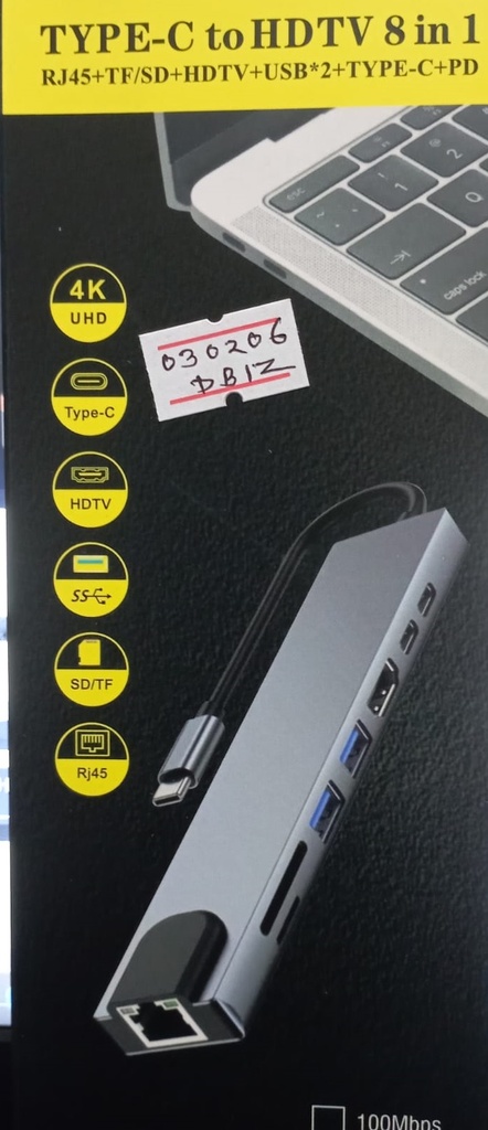 Type-C To HDTV Multi-Adapter 8 Port