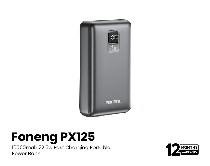Gadget Foneng PX125 10000mAh 22.5W Fast Charging Portable Powerbank- Silver