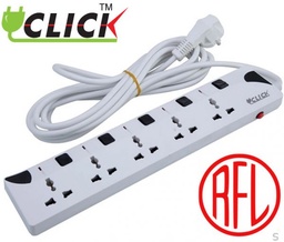 [RFL 5 Port Power Strip] RFL 5 Port Power Strip Click With 5 Yards Cable